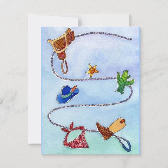 Buckaroo ocidental do anúncio vazio do convite (Frente)