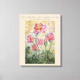 Buda Cotação Lotus Watercolor Canvas Wall Art