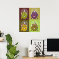 Buda Pop Art Zen Retro Moderno Poster Personalizad