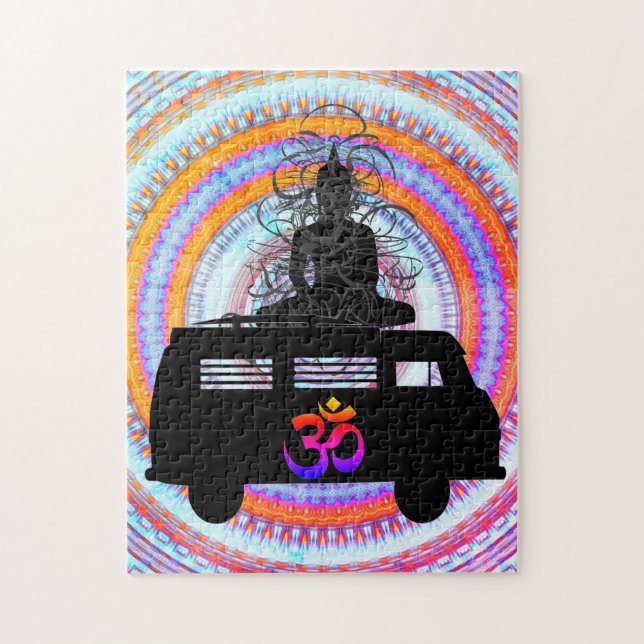Buda Retro Hippie Símbolo Om Mandala Quebra-Cabeça (Vertical)