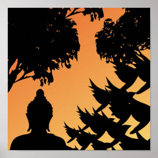 Buda Sunset Silhouette Poster
