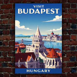 Budapeste, Hungria, Viagens vintage Poster de 1960