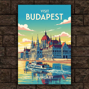 Budapeste, Hungria, Viagens vintage Poster de 1960