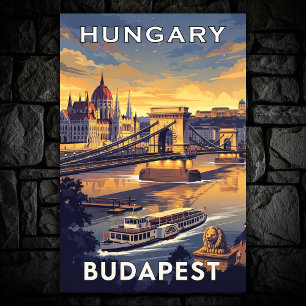 Budapeste, Hungria, Viagens vintage Poster de 1960