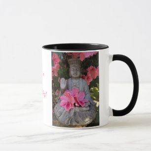 Buddah abaixo da caneca das azáleas