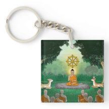 Buddha, Dharma, Sang Acrylic Chaveiro