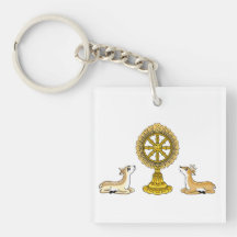 Buddha Dharma Wheel & Deers chaveiro