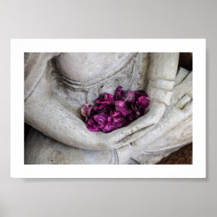 BUDDHA E FLOWERS STATUE POSTER