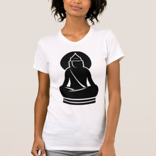 BUDDHA EM TODA A CAMISA PRETA DO BRANCO T