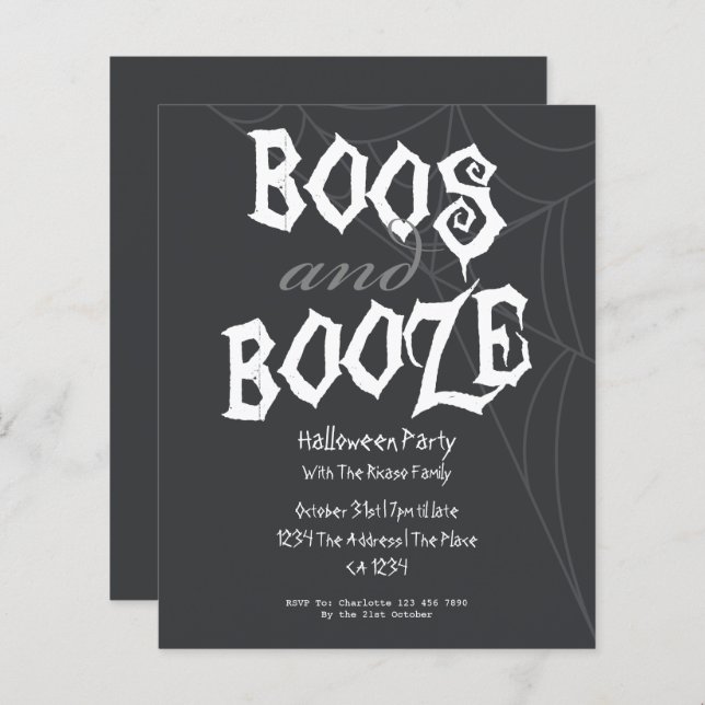 BUDG Boos e Booze Festa de Halloween (Frente/Verso)