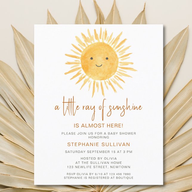 Budge Little Ray of Sunshine Chá de fraldas Invite (Criador carregado)