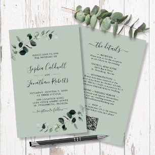 Budget All in One Eucalyptus Sage Wedding Flyer