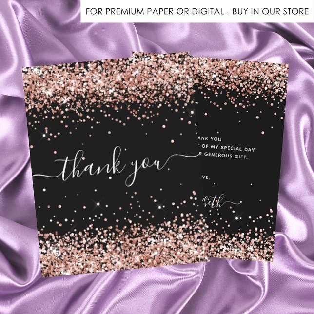 BUDGET Aniversário rosa ouro negro obrigado (Criador carregado)