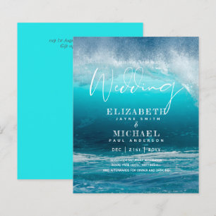 BUDGET Aqua Ocean Convite de casamento Beach Desti