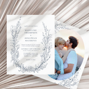 BUDGET Azure Ivory Floral Casamento Fotográfico