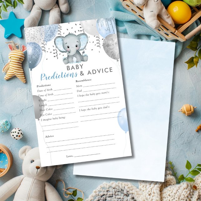 BUDGET Baby Predictions Boy Elephant Chá Game (BUDGET Baby Predictions Boy Elephant Shower Game)