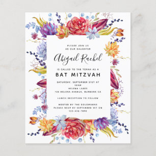 BUDGET Bat Mitzvah Convite Suculto