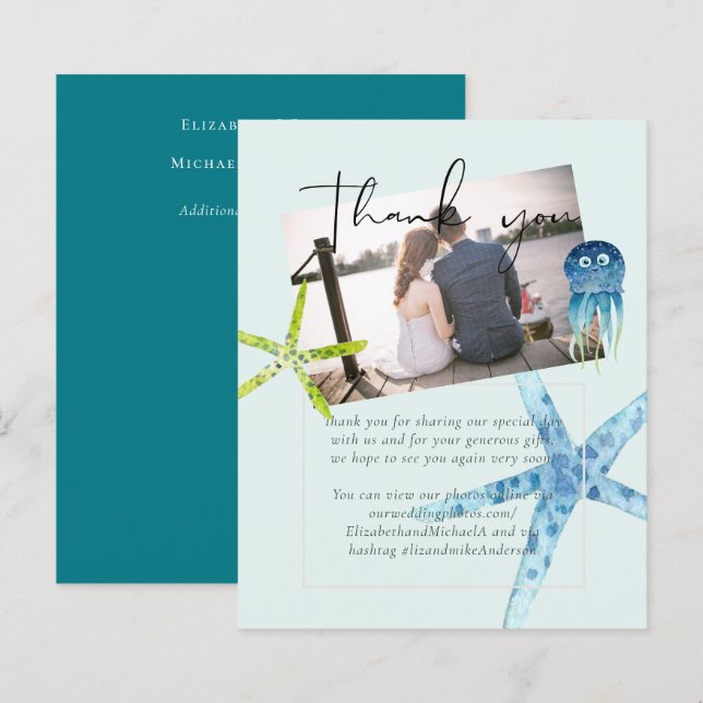 BUDGET Beach Ocean Life Weding Obrigado FOTO (Frente/Verso)