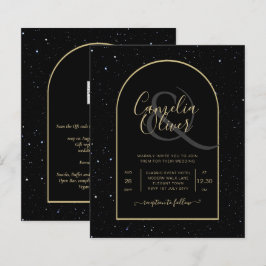 BUDGET BLACK DOURADO Starry Night Convite de casam