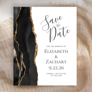Budget Black Gold Agate Save the Date