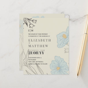 BUDGET Blue Poppy Magnolia Casamento Convite
