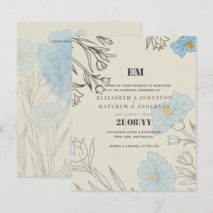 BUDGET Blue Poppy Magnolia Casamento Convite