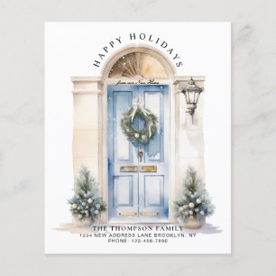 BUDGET Blue White Christmas Door New Home Folidy
