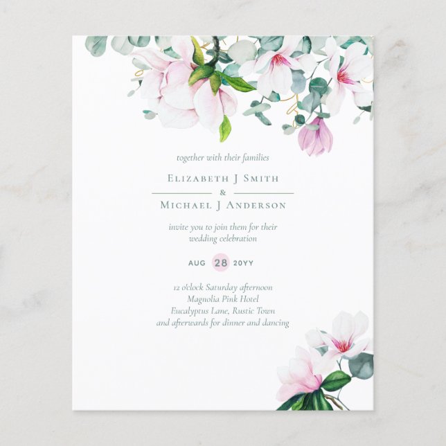 BUDGET Blush Pink Magnolias Sage Eucalyptus Wed (Frente)
