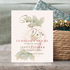 BUDGET Blush Pink Peony Casamento Salve a Data