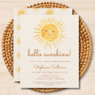 Budget Boho Hello Sunshine Chá de fraldas Convite