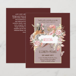 BUDGET Boho Woodland FOX Floral Wedn Moderno