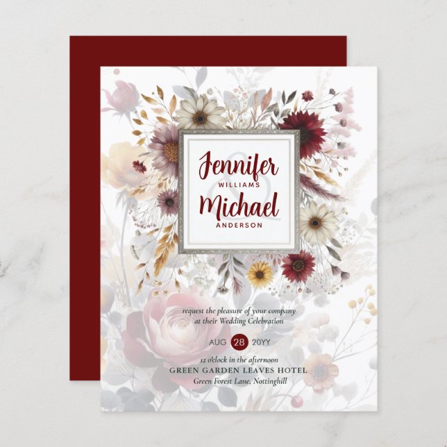 BUDGET Borgondy Amarelo (Frente/Verso)