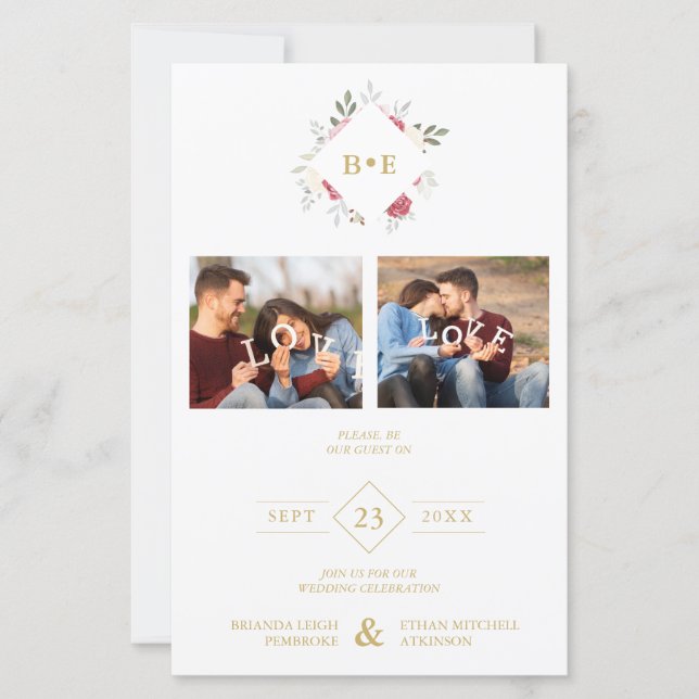 Budget Botanical Initials Floral Anagram 2 Photos (Frente)