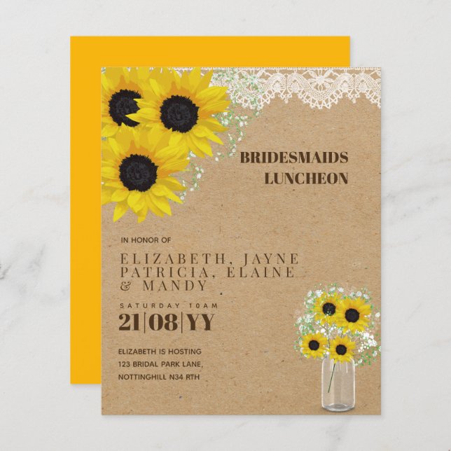 BUDGET Bridesmaids Almoço Brunch Floral (Frente/Verso)