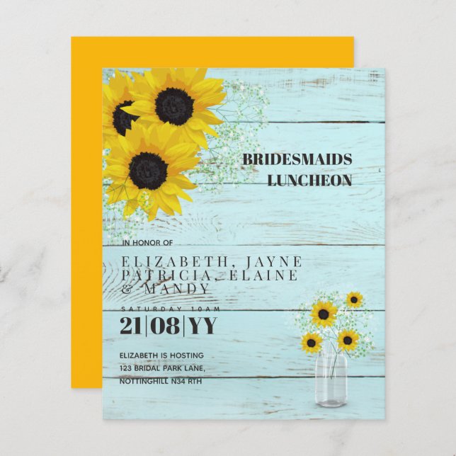 BUDGET Bridesmaids Almoço Brunch Floral (Frente/Verso)