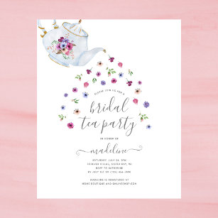 BUDGET Bule Floral Bridal Convite de festas