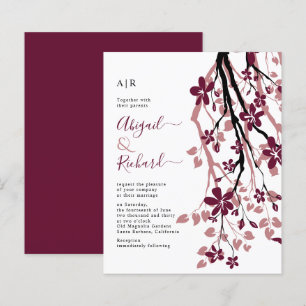 BUDGET Burgundy e convite para casamento de rosa p