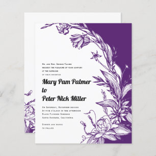 BUDGET, casamento floral de arte de linhagem roxa