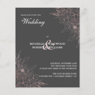 BUDGET Casamento Floral Dourado com Rosa Quadrado