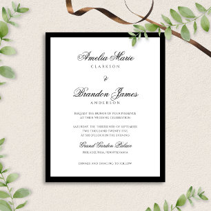 BUDGET Casamento Formal de Borda Branca e Preta Cl