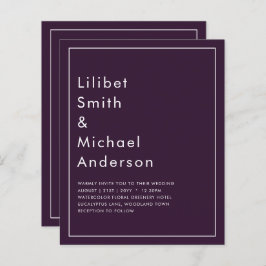 BUDGET Casamento PLUM PURPLE Monocromo Simples