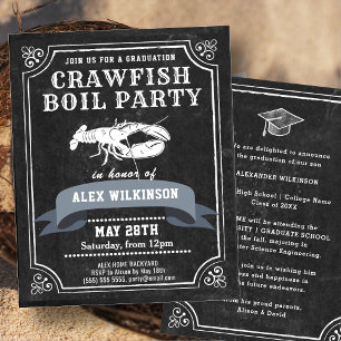 BUDGET Chalkboard FORMANDO Crawfish Convite para a