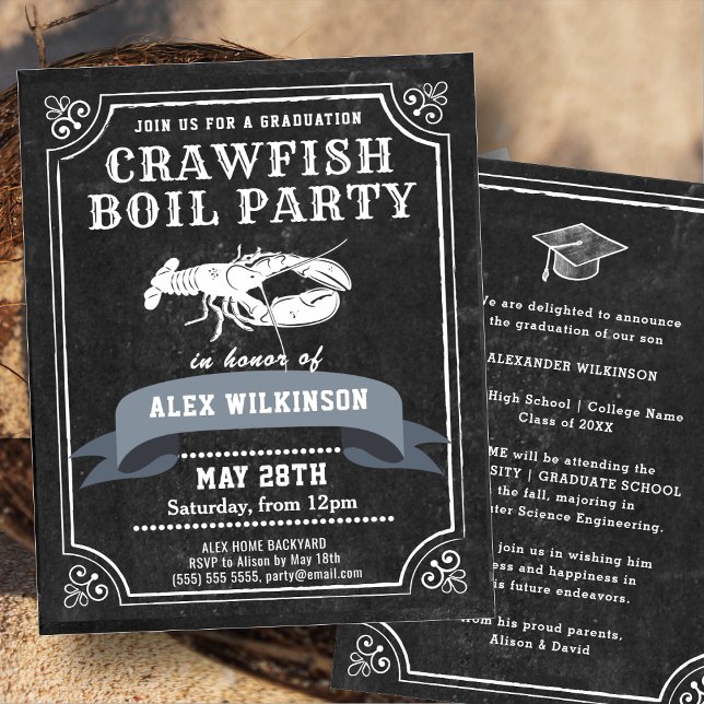 BUDGET Chalkboard FORMANDO Crawfish Convite para a (Criador carregado)