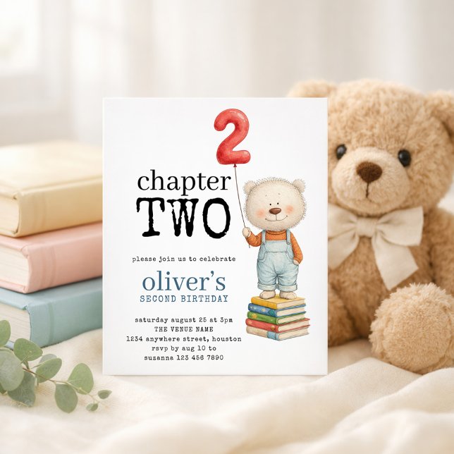 Budget Chapter Two Bear Book Boy 2nd Birthday (Criador carregado)