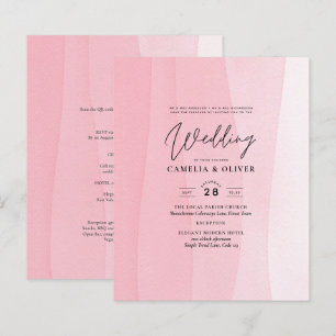 BUDGET Convites de casamento de madeira rosa-gelo