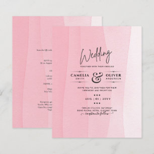 BUDGET Convites de casamento de madeira rosa-gelo