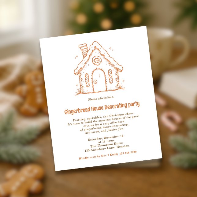 Budget Doodle Gingerbread House Decorating invite (Criador carregado)