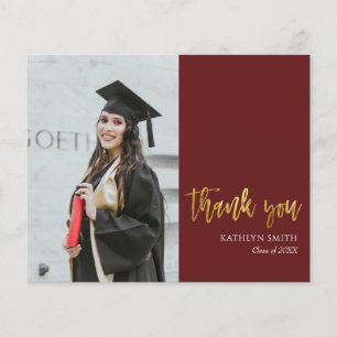 BUDGET Dourado Red Modern Photo Graduação Obrigado