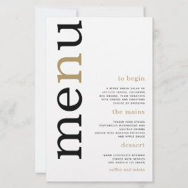 BUDGET Dourado Tipografia Preta Menu Casamento Bra
