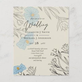 BUDGET Dsty Blue Poppy Magnoly Convite de casament